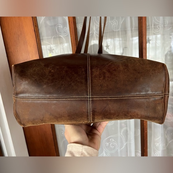 Genuine Leather KIKO Brown Leather Suede Tote Shoulder Bag Purse Like New - Picture 6 of 16